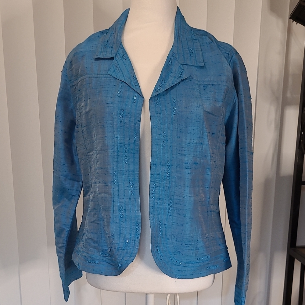 Chico's Blue Women's Buttonless Jacket - image 1
